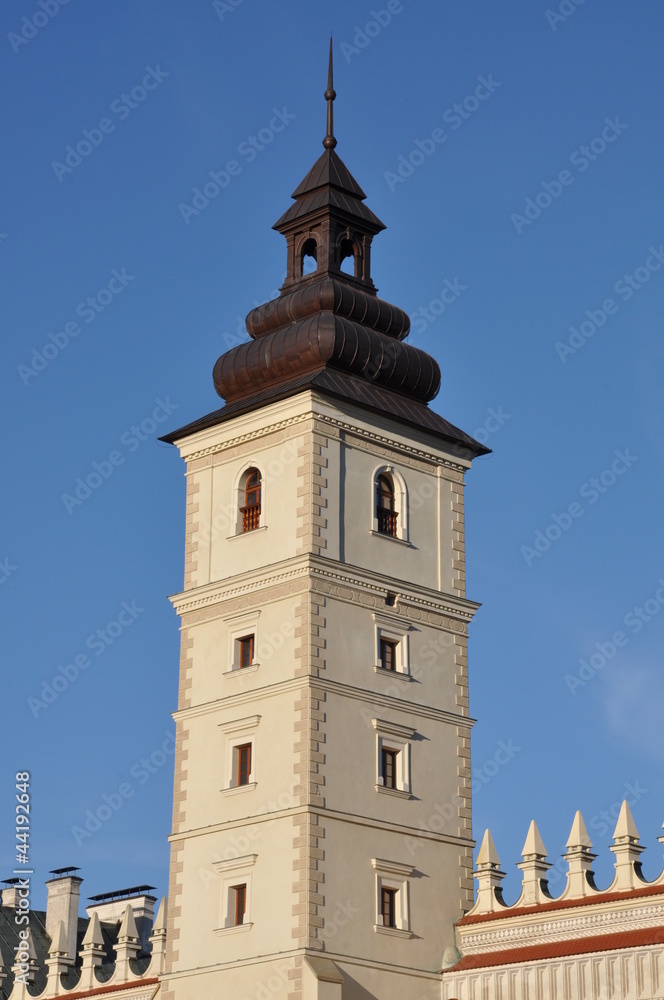 Castle tower isolated on a sky background Castle tower isolated on a sky background