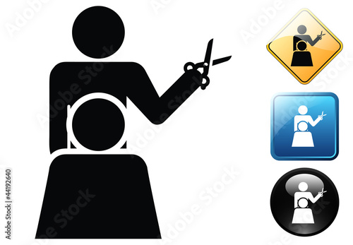 Hairdressing pictogram and icons