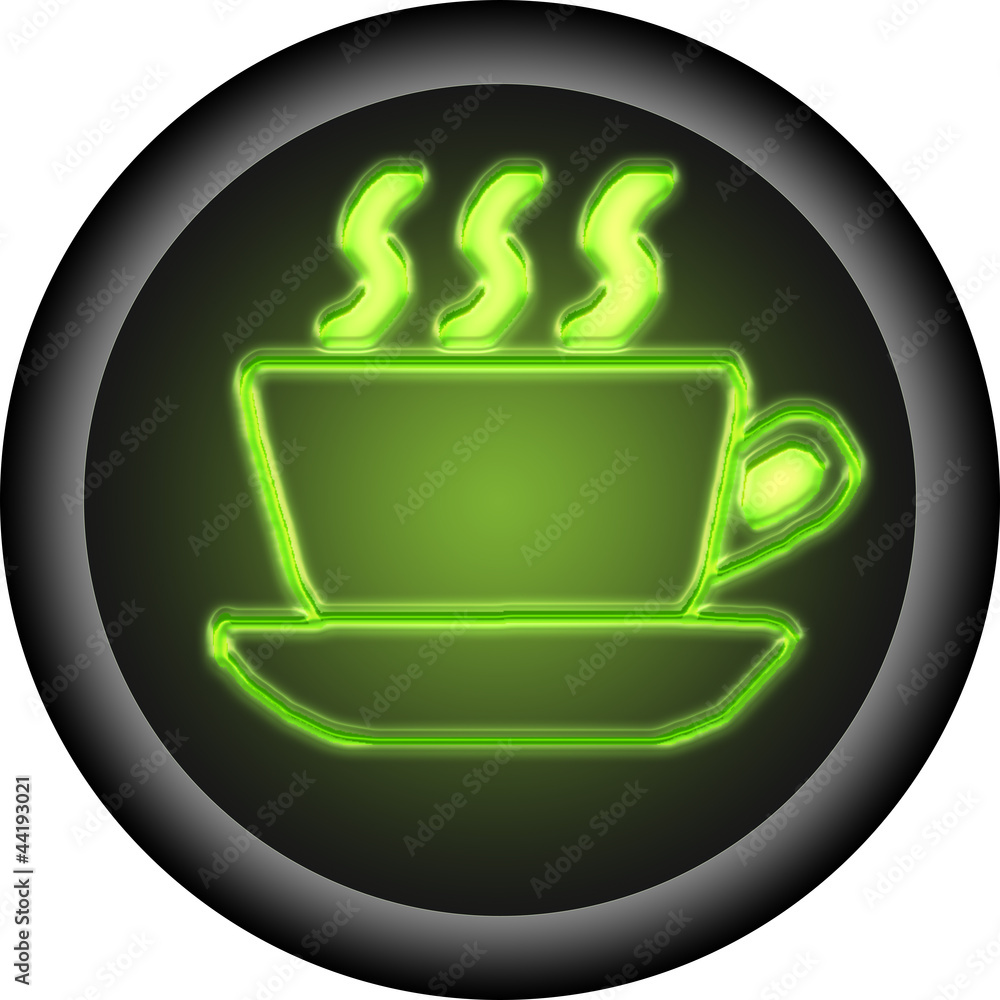 Glowing coffee button Glowing coffee button