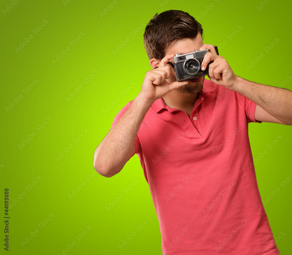Portrait of a man taking photo Portrait of a man taking photo