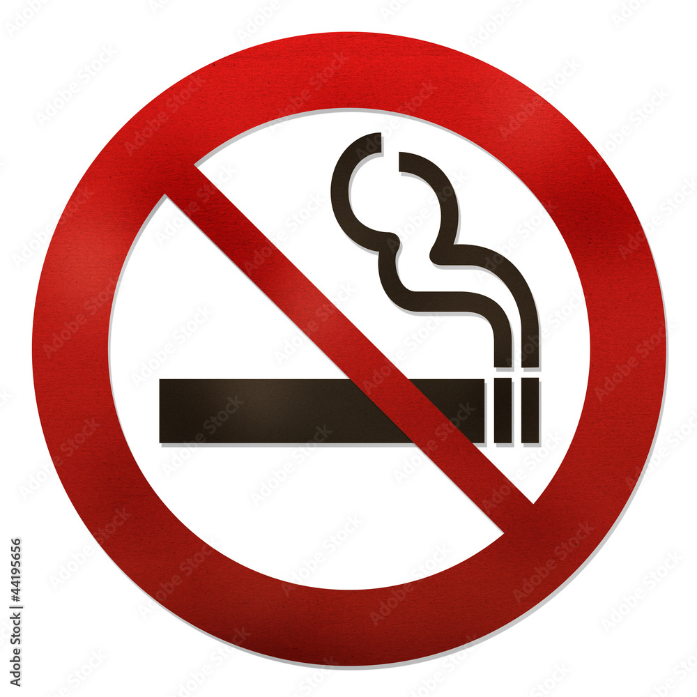 No smoking sign on paper craft No smoking sign on paper craft