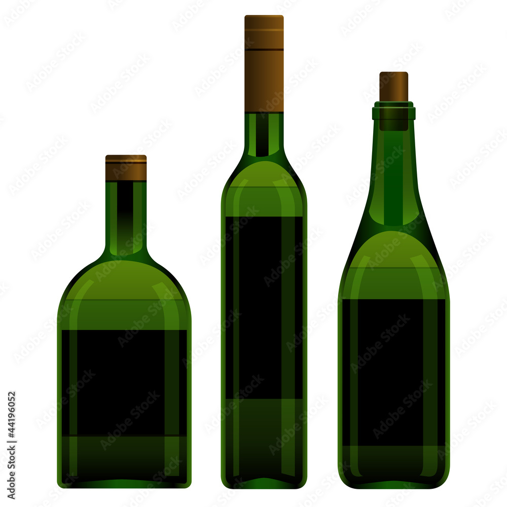 Green bottles different size Green bottles different size