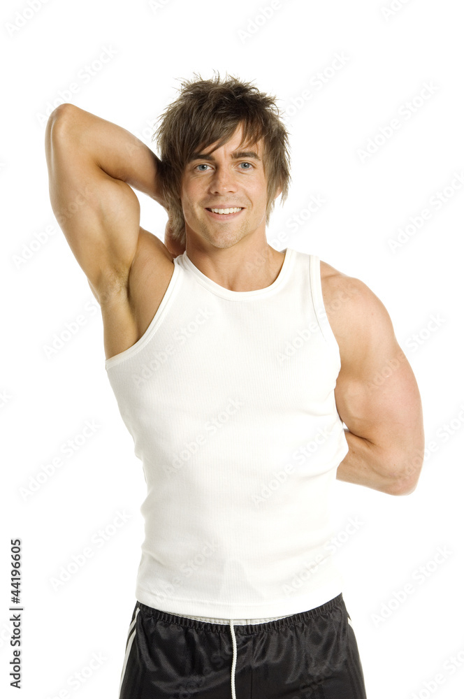 Man working out isolated on a white background Man working out isolated on a white background