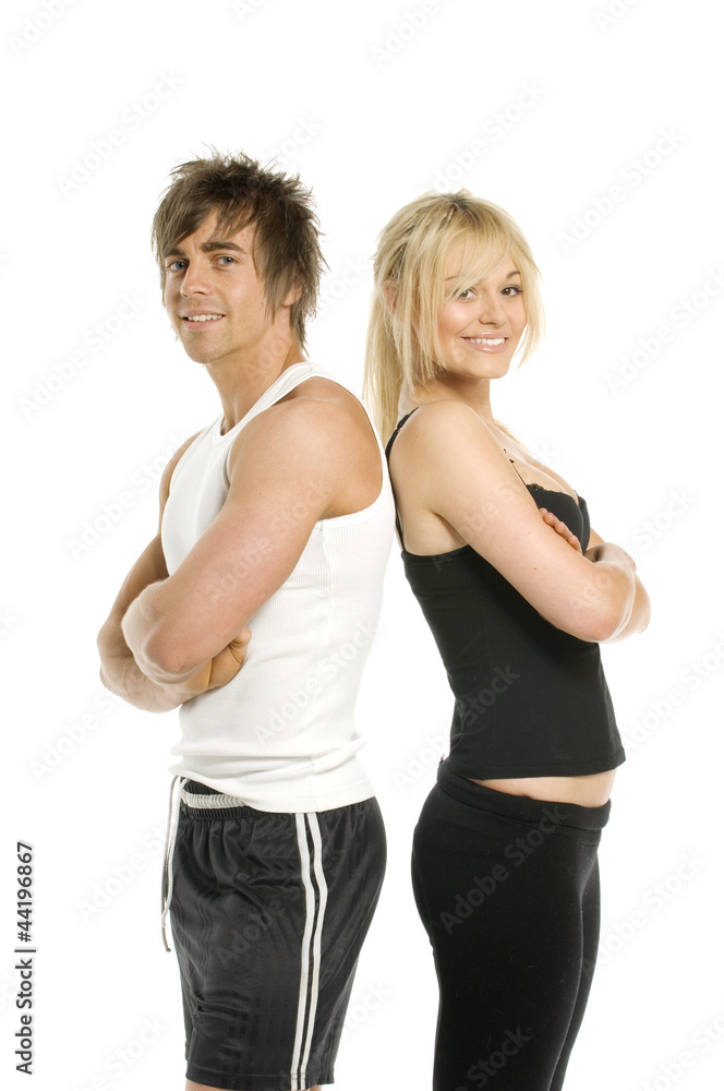 Man and woman isolated on a white background Man and woman isolated on a white background