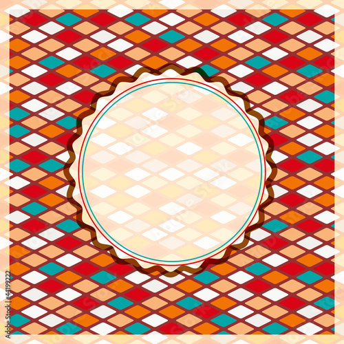Retro Geometric Rhombus Card