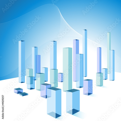 3D Bar Chart City Background