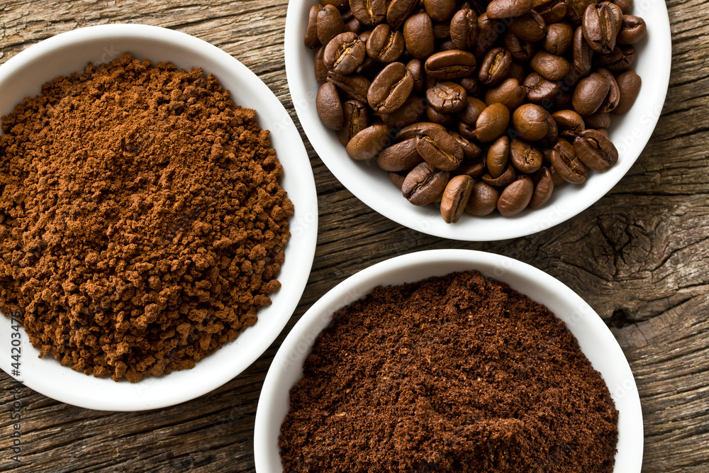 coffee beans, ground coffee and instant coffee coffee beans, ground coffee and instant coffee