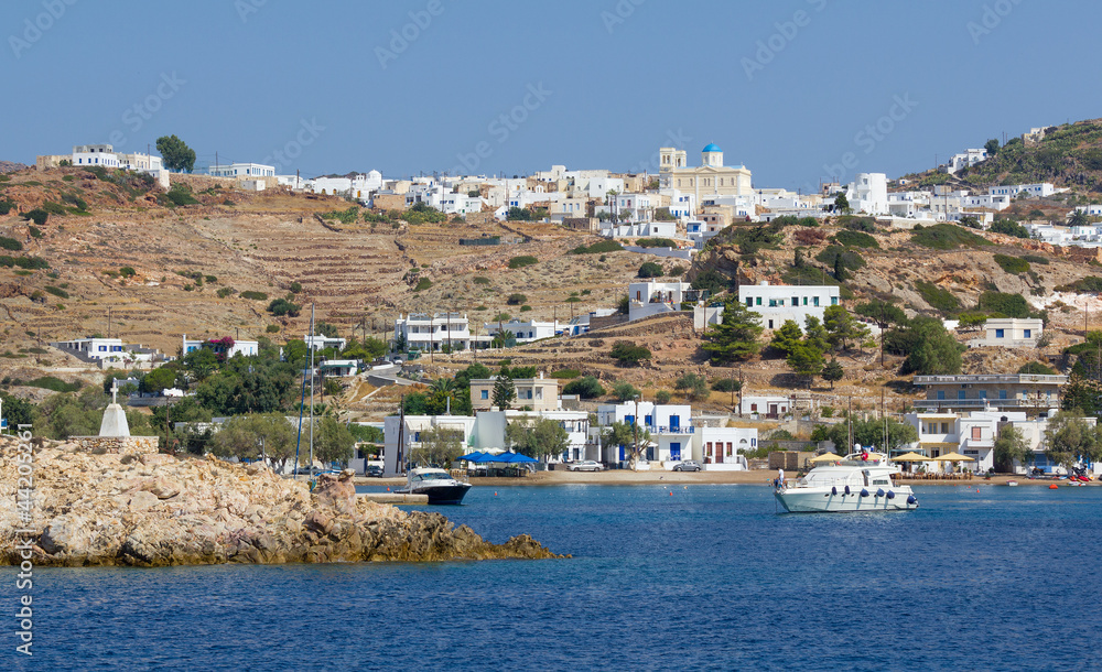 View of Chorio village, Kimolos island, Cyclades, Greece