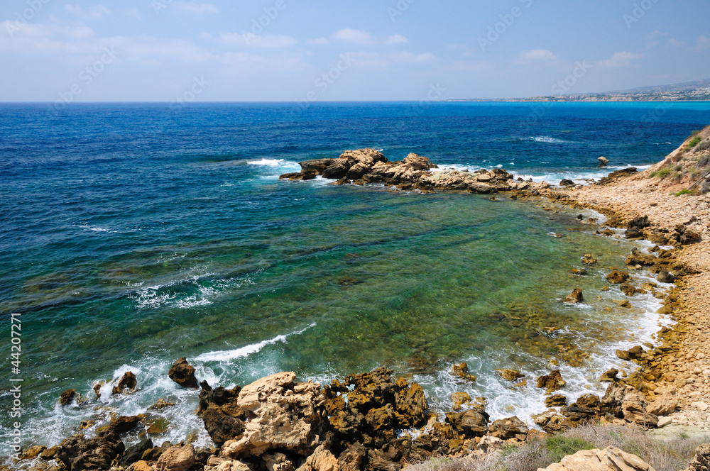 Mediterranean Sea coast near city of Paphos, Republic of Cyprus