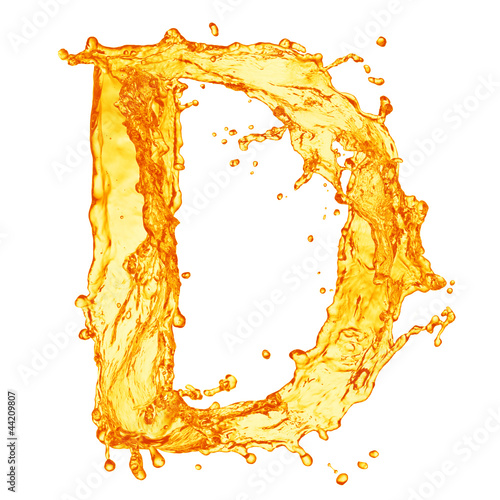 Orange liquid splash alphabet