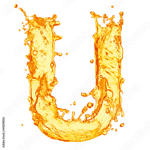 Orange liquid splash alphabet
