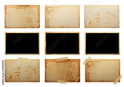 old photo paper texture isolated on white background