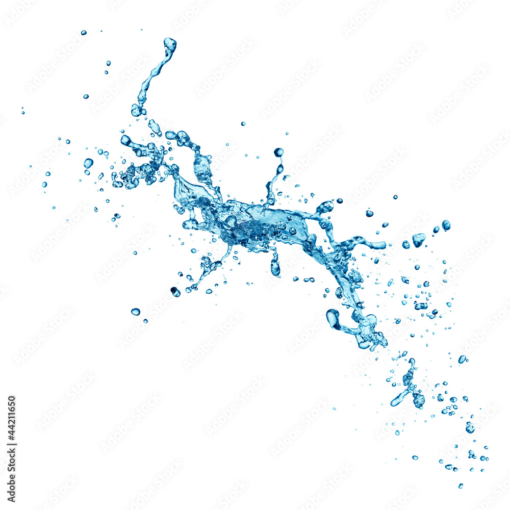 blue water splash isolated on white background blue water splash isolated on white background