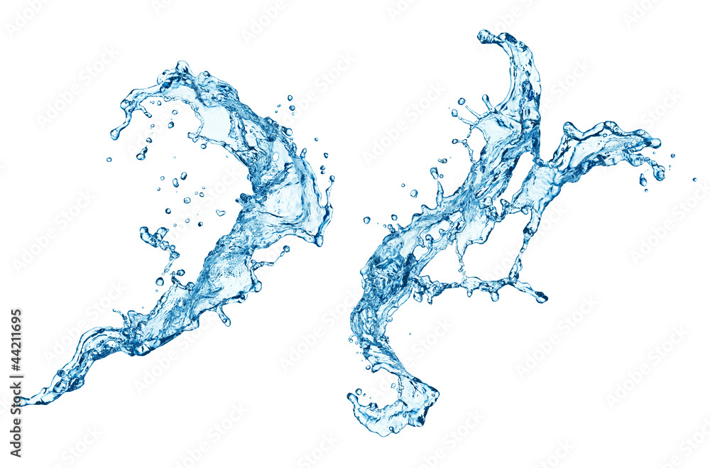 water splash isolated on white background water splash isolated on white background