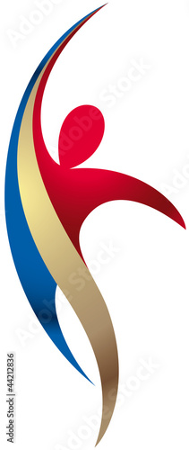 Logo premium blue gold red photo