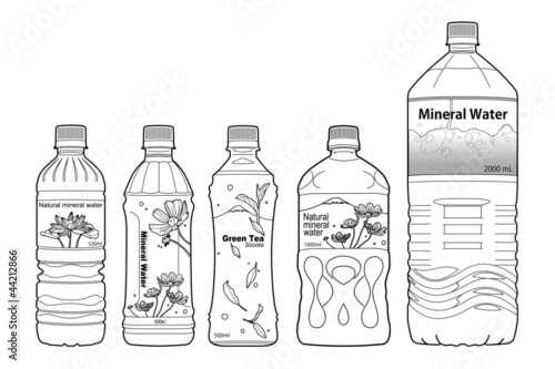 ペットボトル　線画