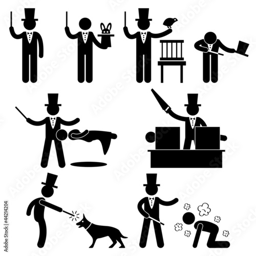 Magician Magic Show Icon Symbol Sign Pictogram