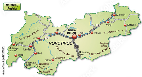 Autobahnkarte von Tirol