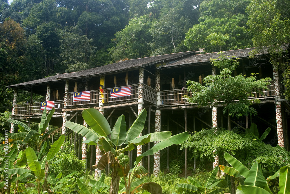 Orang-ulu longhouse, Damai, Sarawak, Borneo, Malaysia