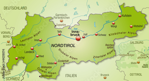 Übersichtskarte von Tirol und Umgebung