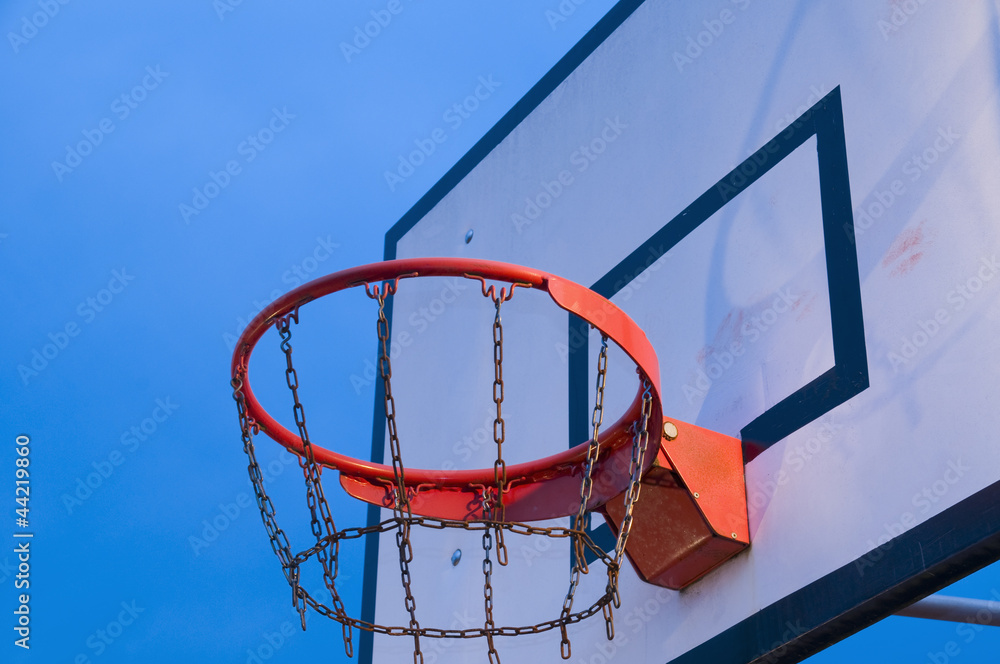 Basket on blue