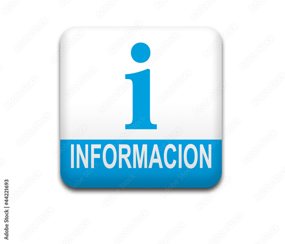 Boton cuadrado blanco INFORMACION Boton cuadrado blanco INFORMACION