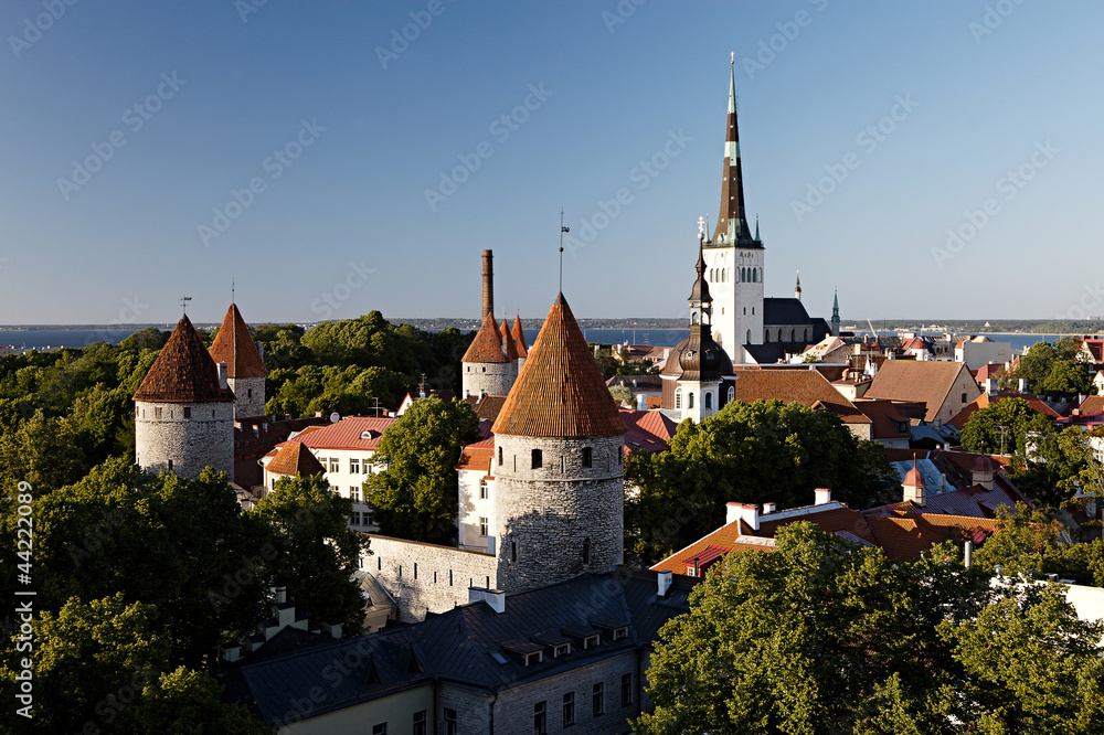 Panoramic view of Tallinn old city center