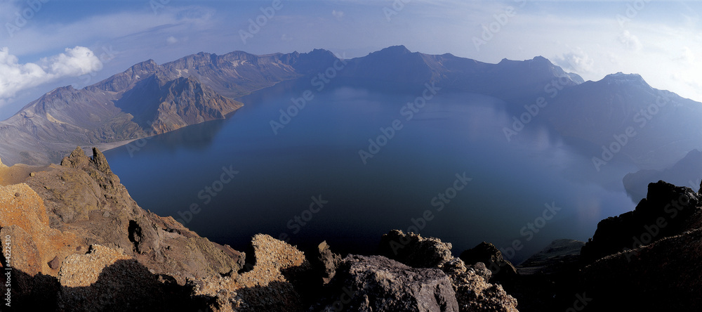 the crater lake on the top of Mt. Baekdu