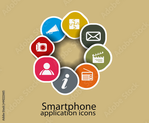 Vector Concept communicator app icons for smart phone.