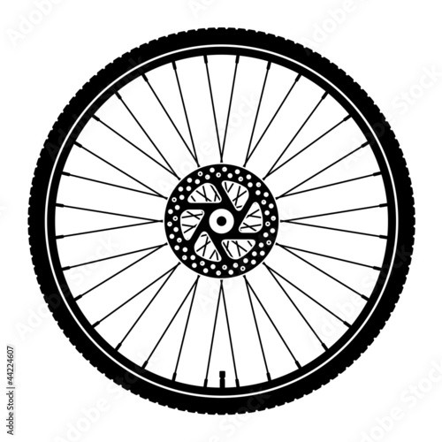 vector bike wheel black silhouette