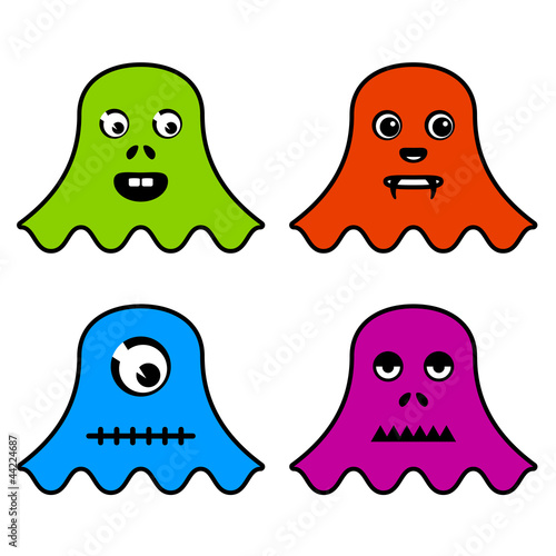 vector cute ghost monsters