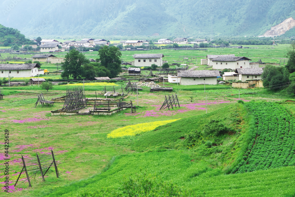 Landscape of Shangri-La tibetan village