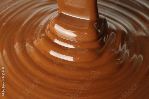 Melted milk chocolate flow
