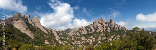 Panoramic views of the mountain of Montserrat
