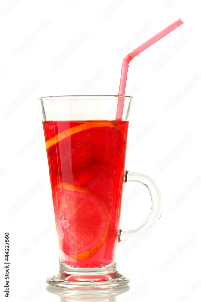 sangria in glass, isolated on white sangria in glass, isolated on white