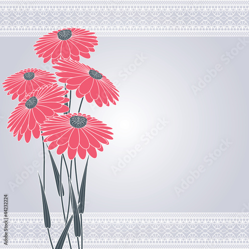 pink flowers on gray