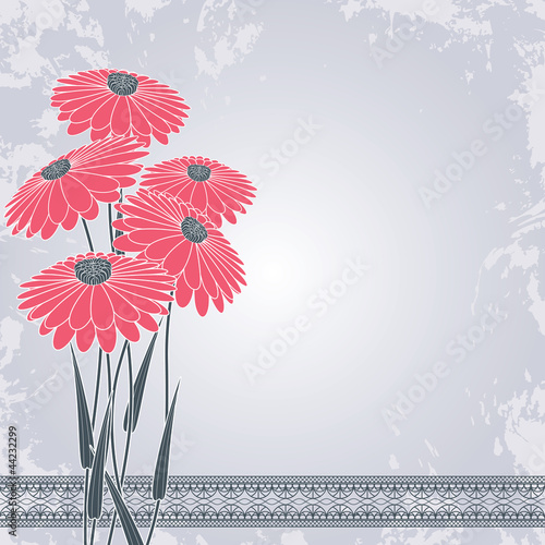 pink flowers on gray
