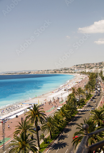 The French Riviera Cote d'azur Nice France beach on famous Prome