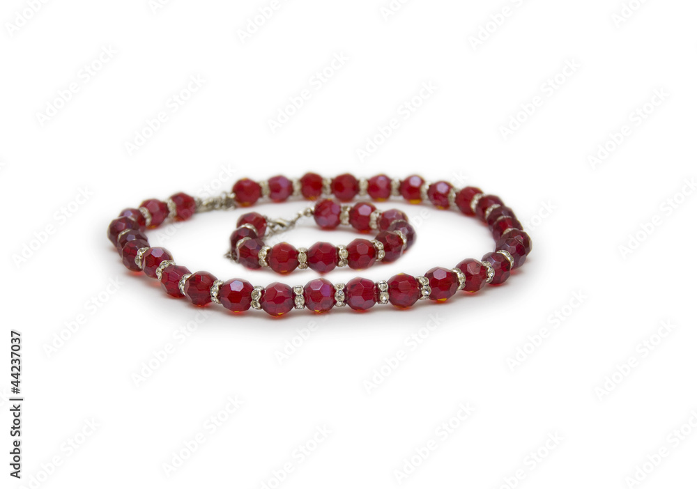necklace and bracelet. Isolated on white background necklace and bracelet. Isolated on white background