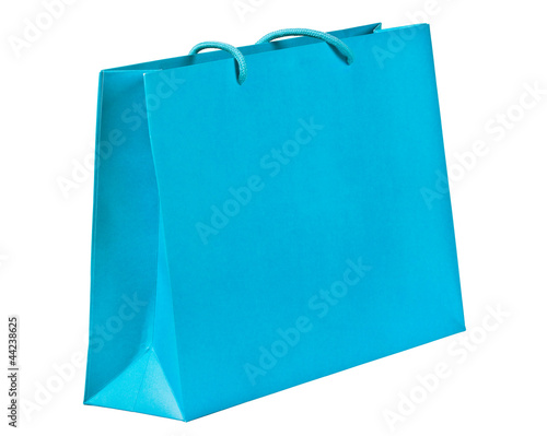 Blue shopping bag.