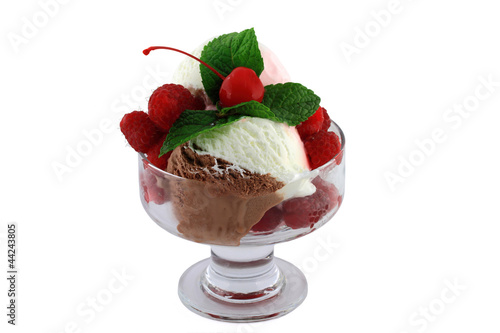 Raspberry, Cherry and Ice Cream.