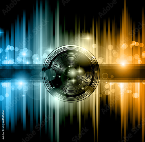 Disco club flyer with a lot of abstract colorful design