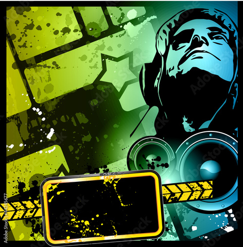 Disco club flyer with a lot of abstract colorful design