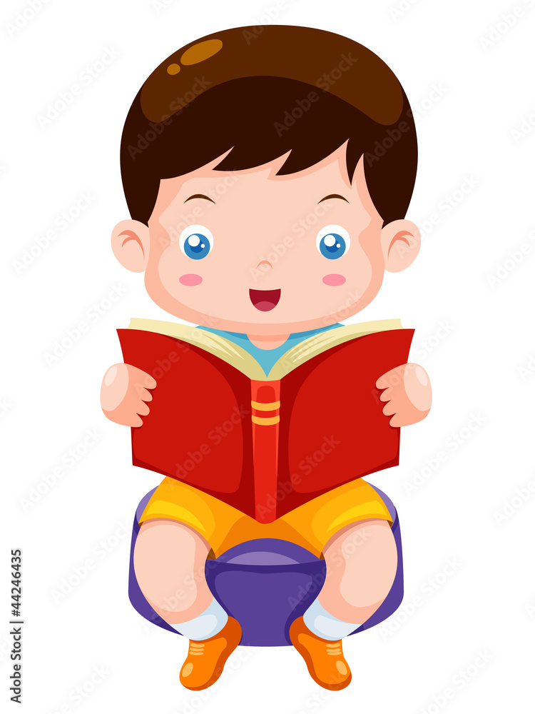 Boy reading book