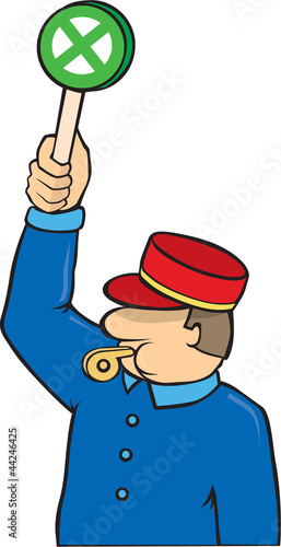 Railwayman - man in uniform on railway