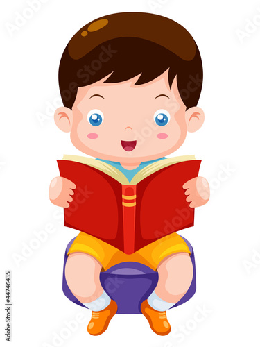 Boy reading book