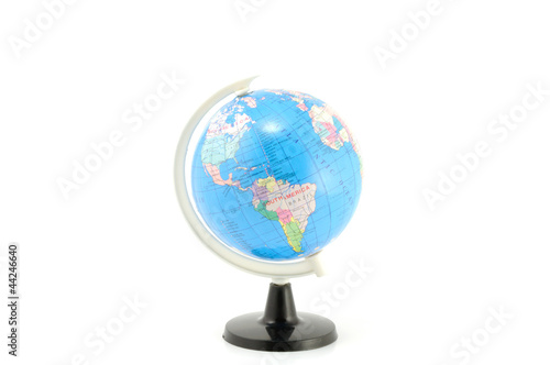 terrestrial globe white isolated