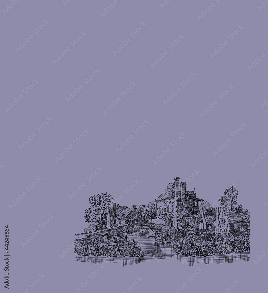 Fototapeta premium Village illustration