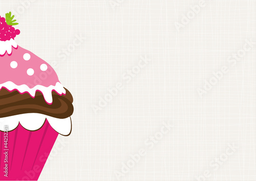 Cupcake mit Schokolade und Himbeere