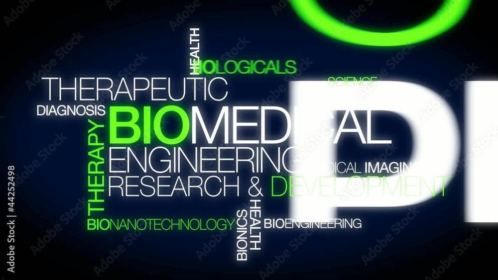 Biomedical Engineering word tag cloud animation